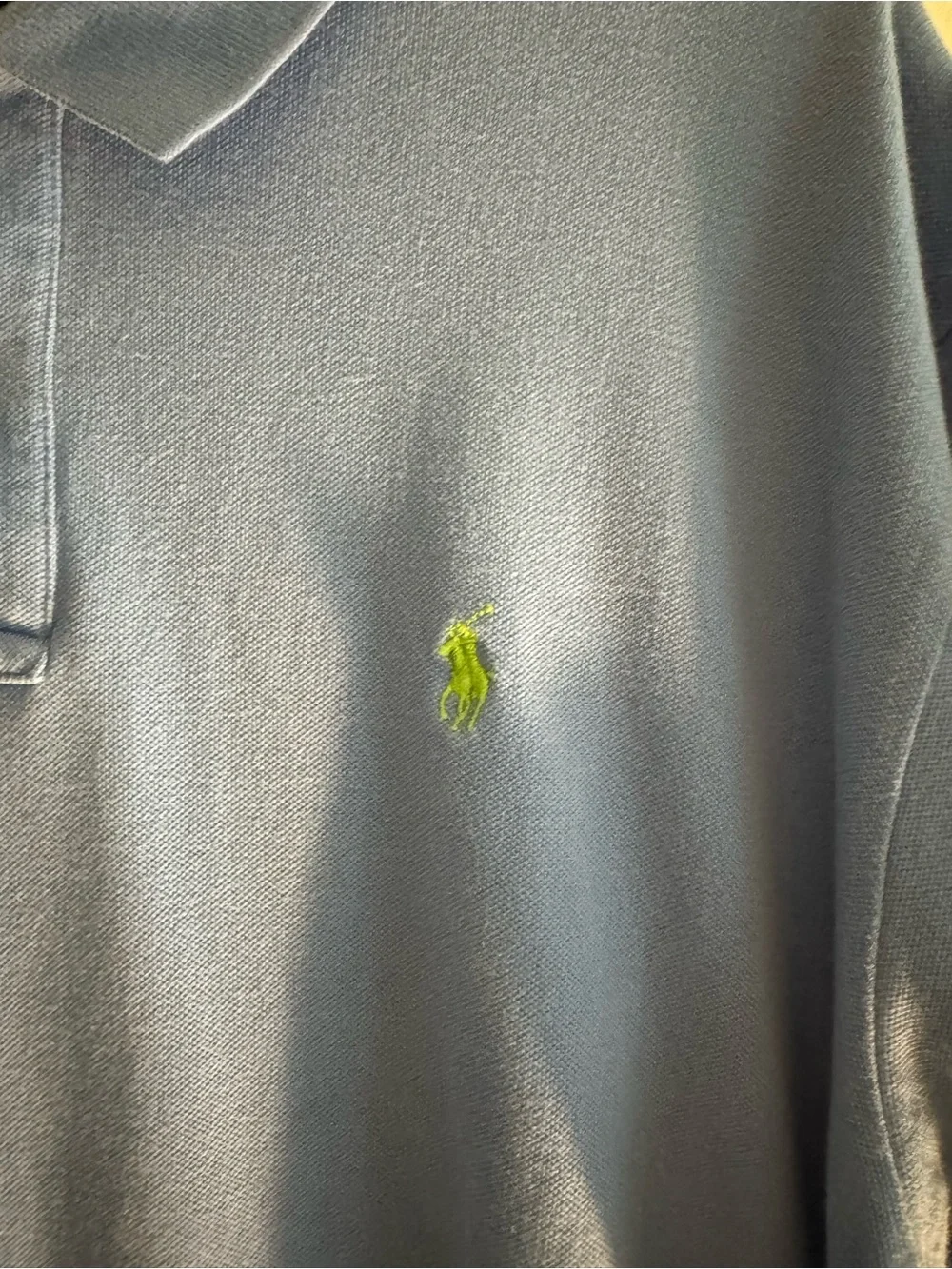 Vintage Ralph Lauren Polo Shirt in Light Blue with Green Logo Size XL